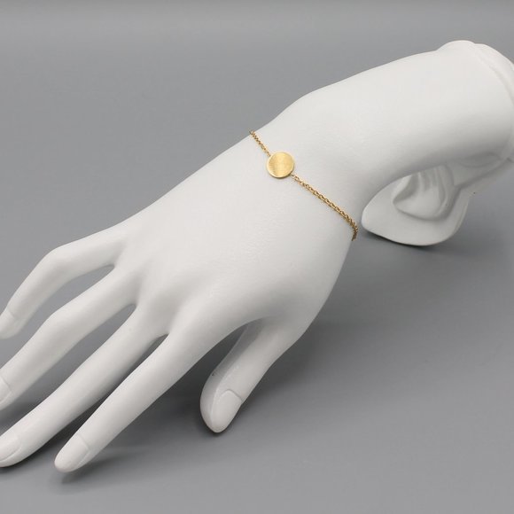 Jewelry bracelet full moon sky celestial gold tone dainty round minimalist new - Picture 3 of 5